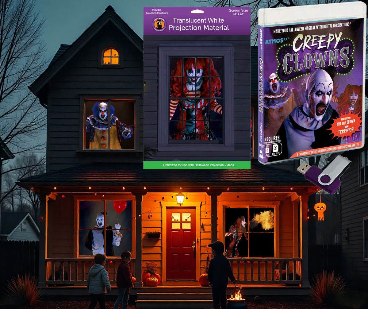 AtmosFX Creepy Clowns USB & Projection Screen Kit