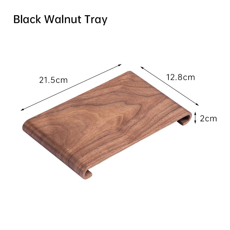 Retro Walnut Tea Tray & Candle Holder