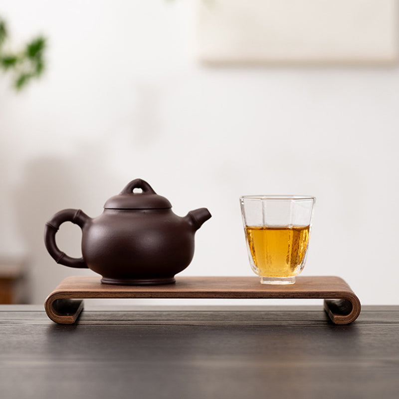 Retro Walnut Tea Tray & Candle Holder