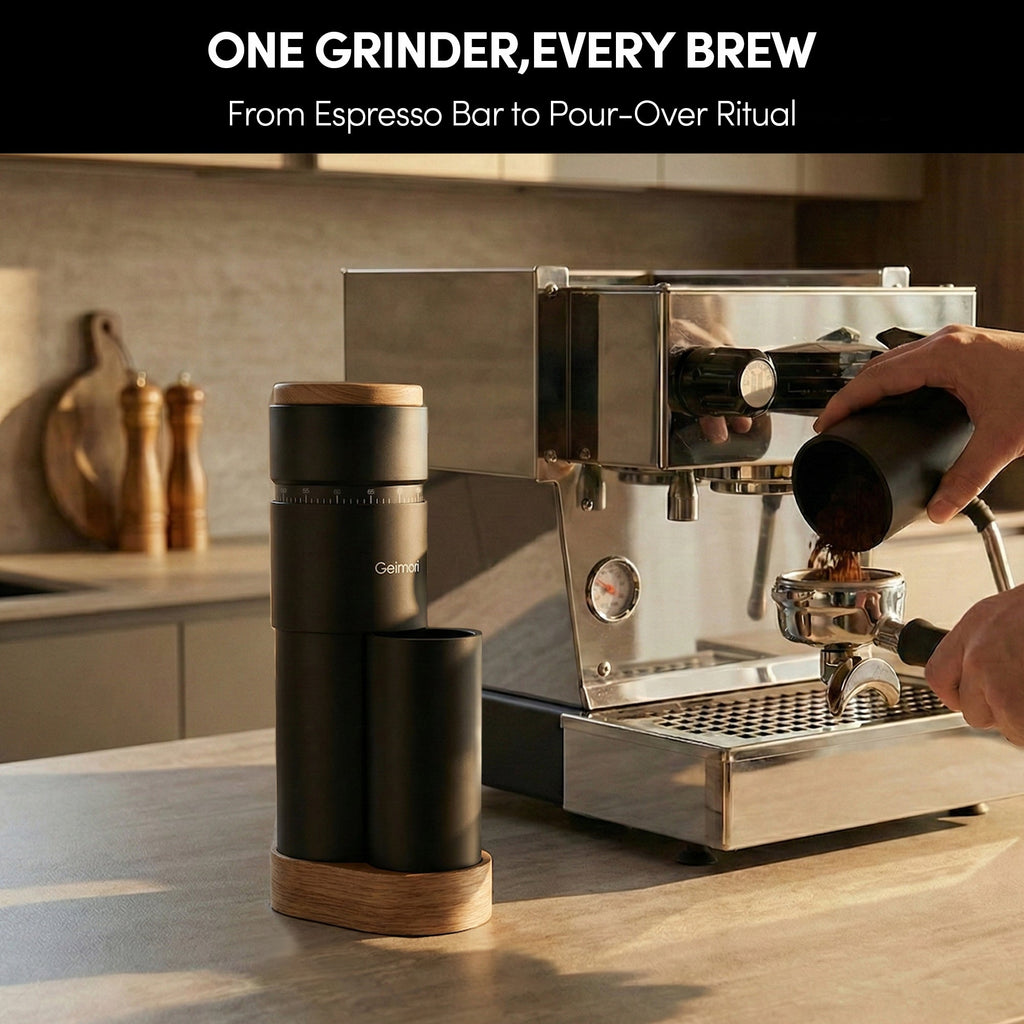 Geimori T38 Plus Electric Coffee Grinder — Compact Plug-In
