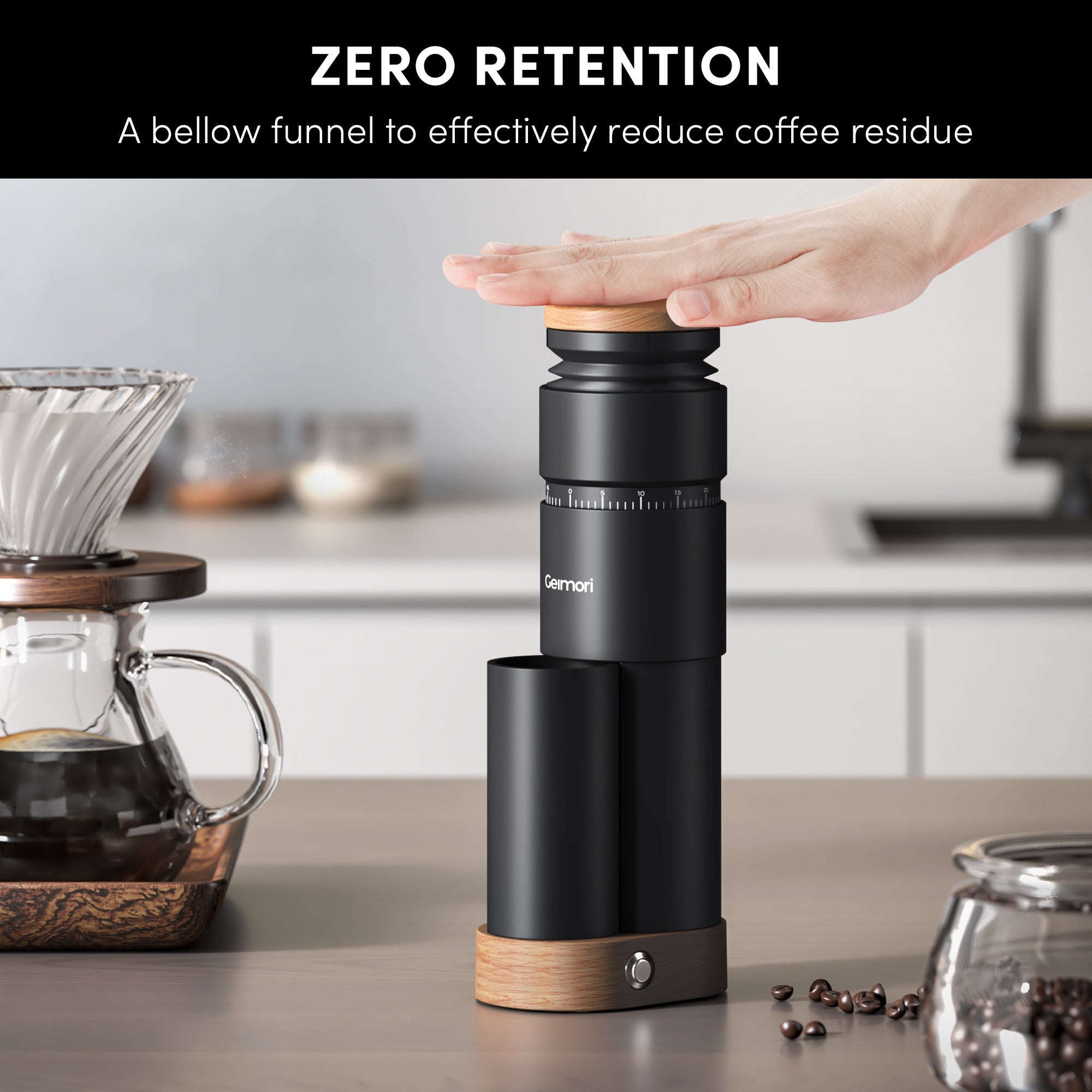 Geimori T38 Plus Electric Coffee Grinder — Compact Plug-In