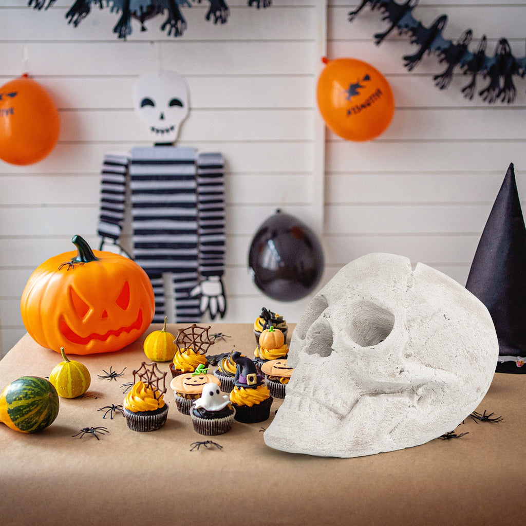 Ceramic Fire Pit Skull Halloween Decoration