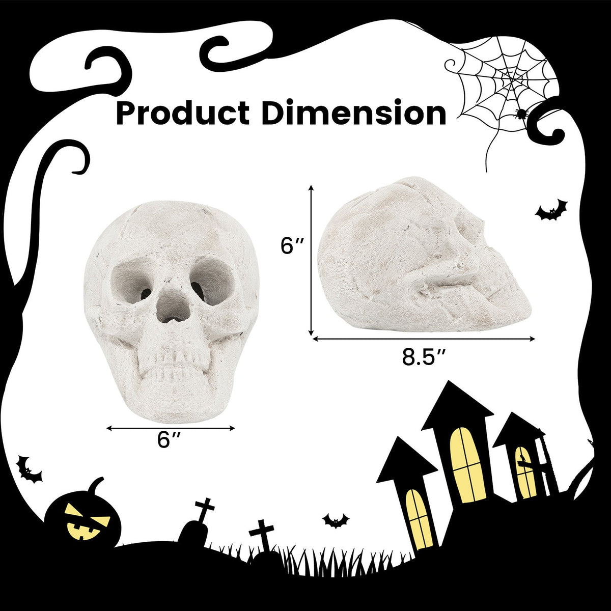 Ceramic Fire Pit Skull Halloween Decoration