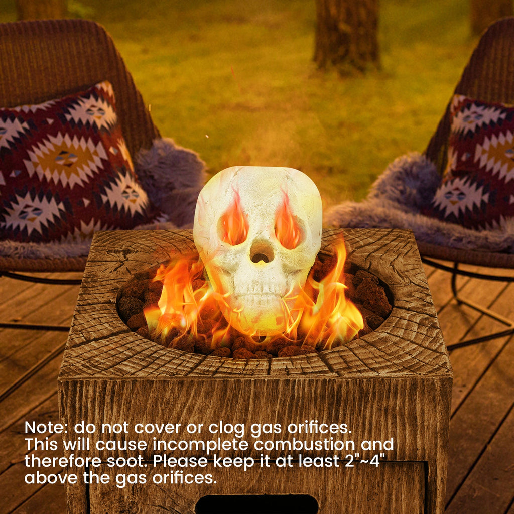 Ceramic Fire Pit Skull Halloween Decoration