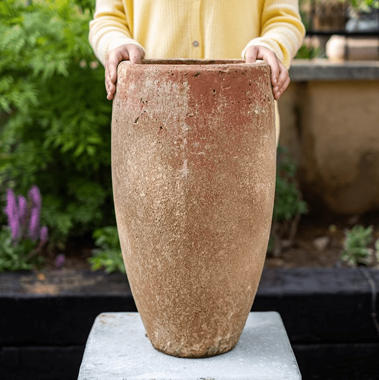 Tall Cement Plant Pot