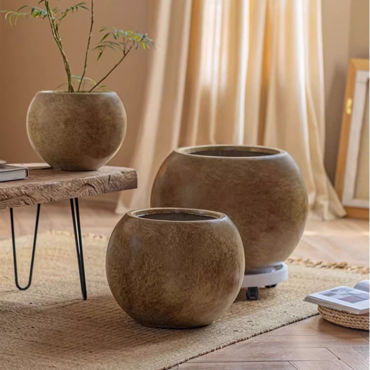 Round Clay Planter