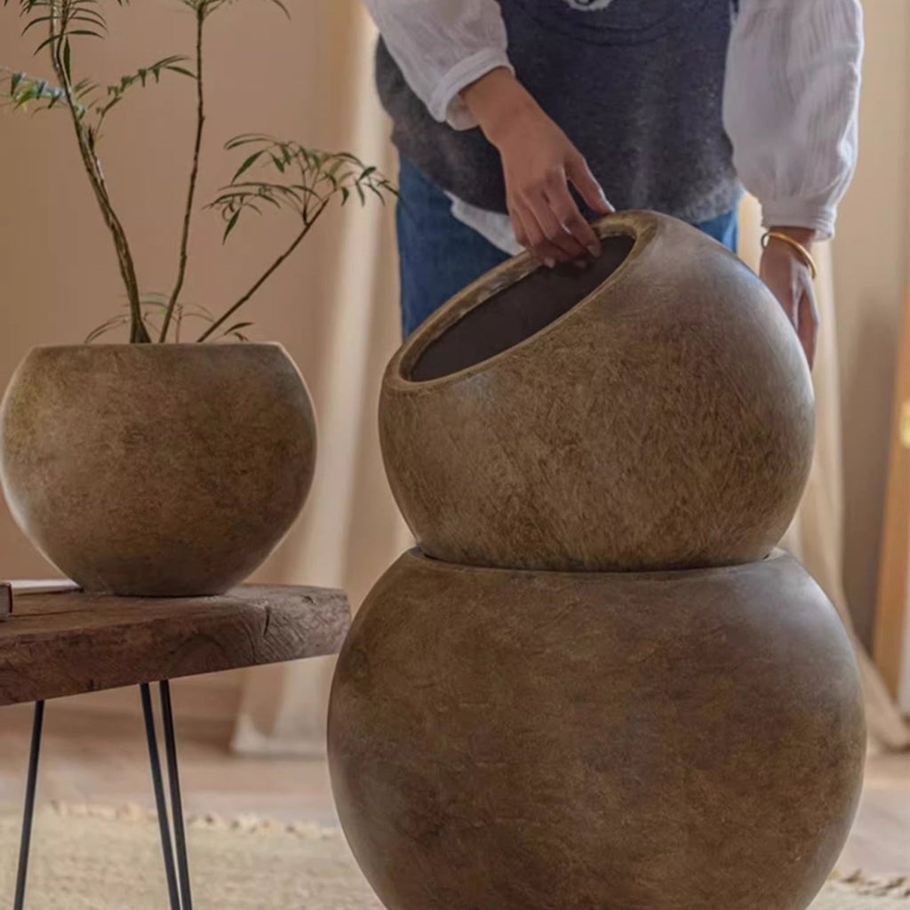 Round Clay Planter
