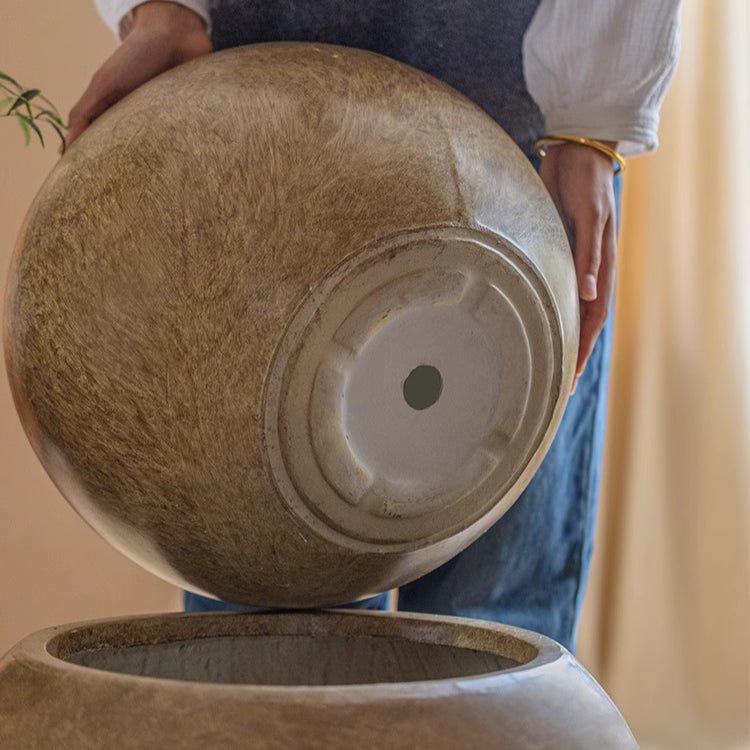 Round Clay Planter