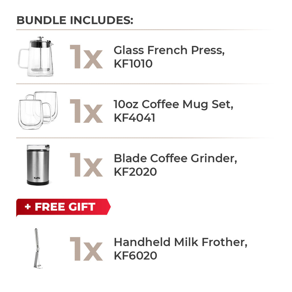 Kaffe French Press Gift Set – Glass