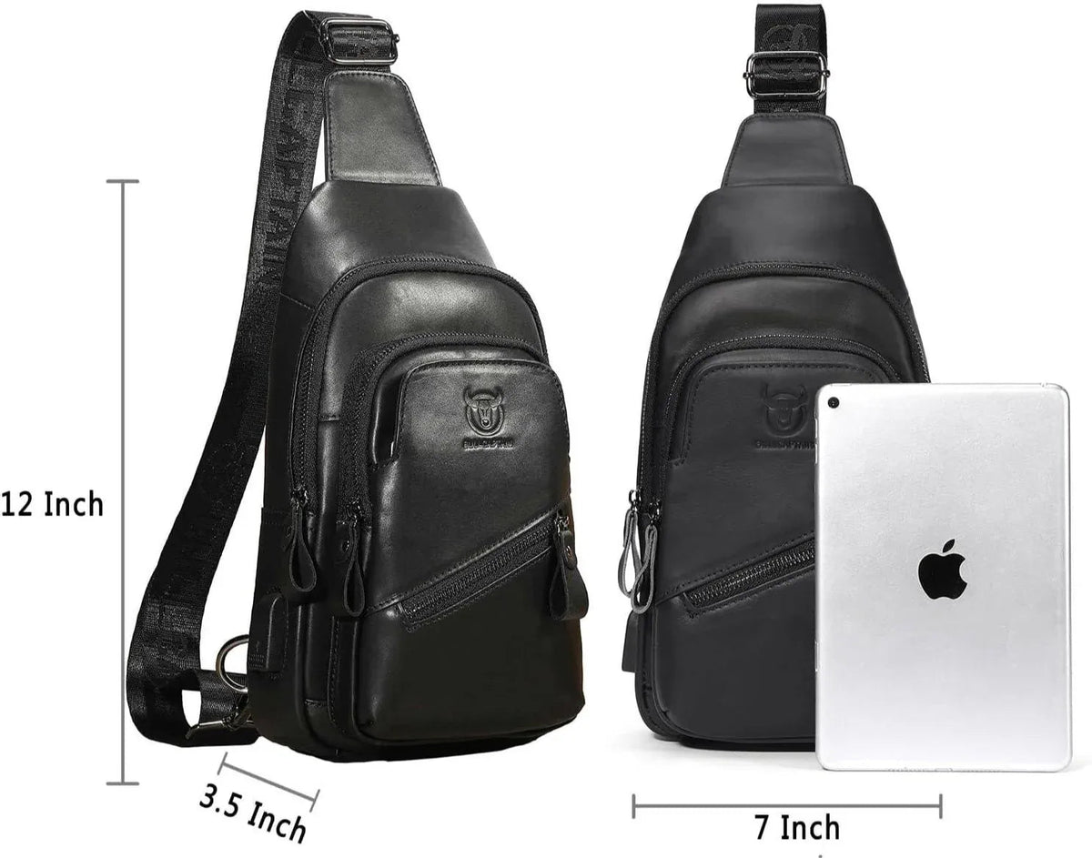 Men's Genuine Leather Sling Bag – Modern Work Carry