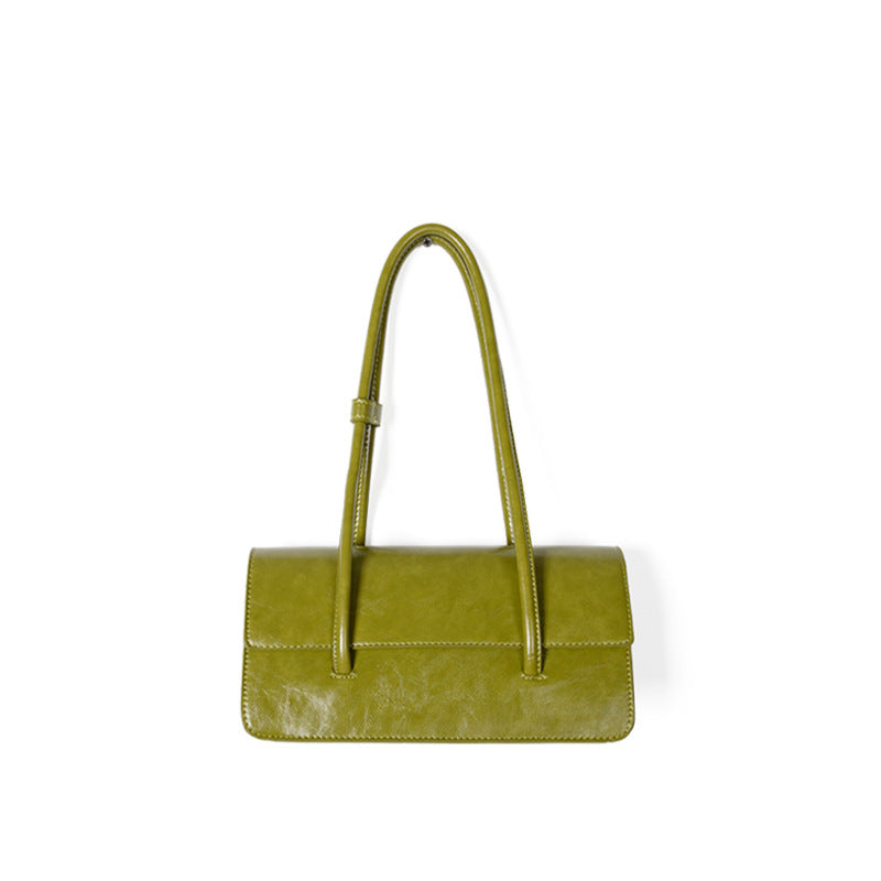 Oil Wax Leather Shoulder Bag