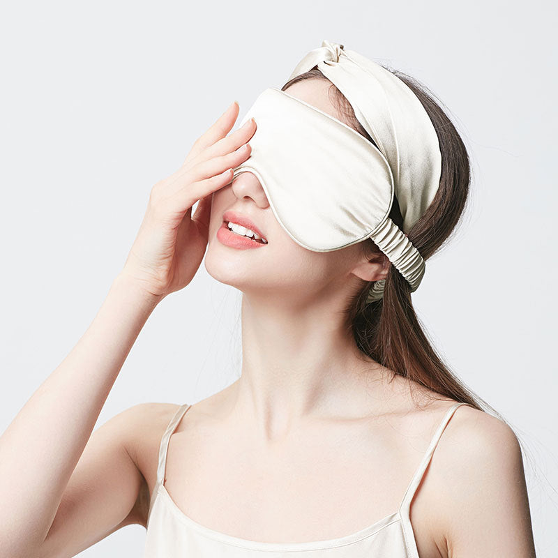 22 Momme 100% Mulberry Silk Sleep Set – Eye Mask, Headband & Scrunchie, Light-Blocking