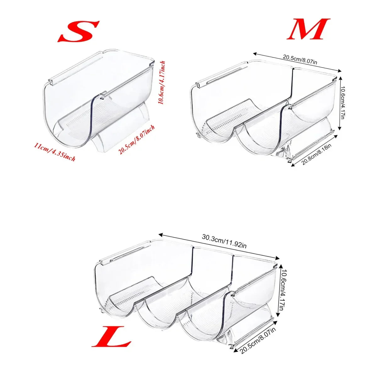 Clear Refrigerator Wine & Water Bottle Holder — Stackable Storage Rack