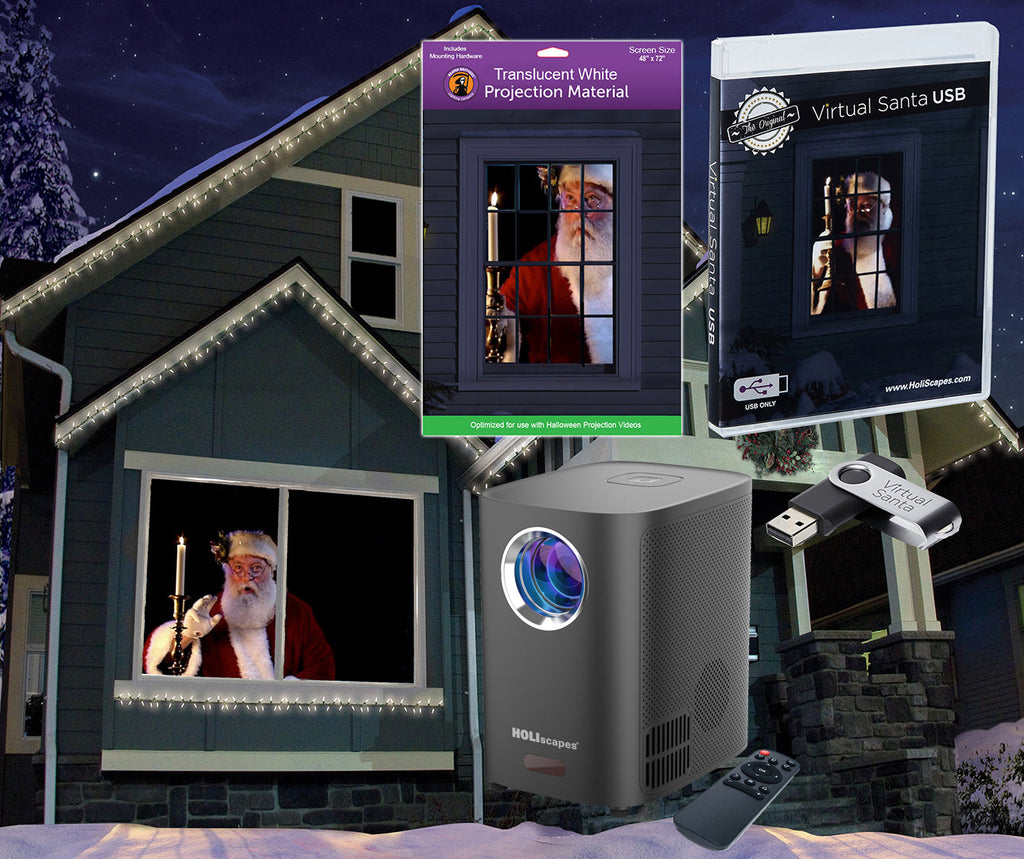 Santa in Window Christmas Projector Kit