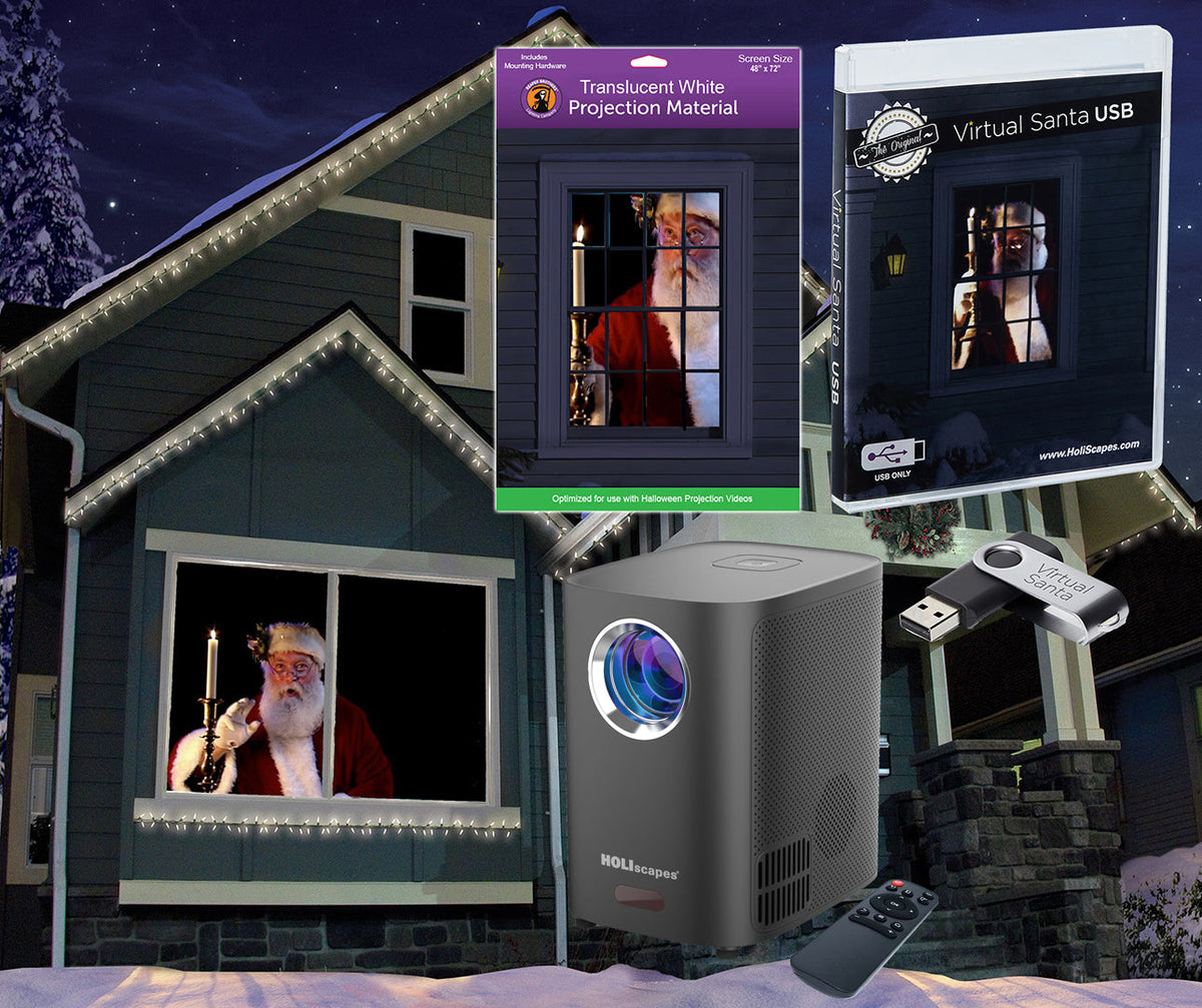 Santa in Window Christmas Projector Kit