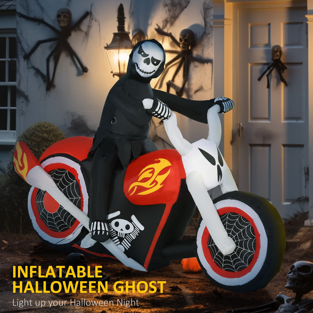 Grim Ghost Biker Halloween Yard Inflatable