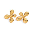 Gold Flower Earrings — 18K Gold Overlay