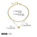 Double Chain Necklace — 18K Gold Overlay, Heart or Star Pendant