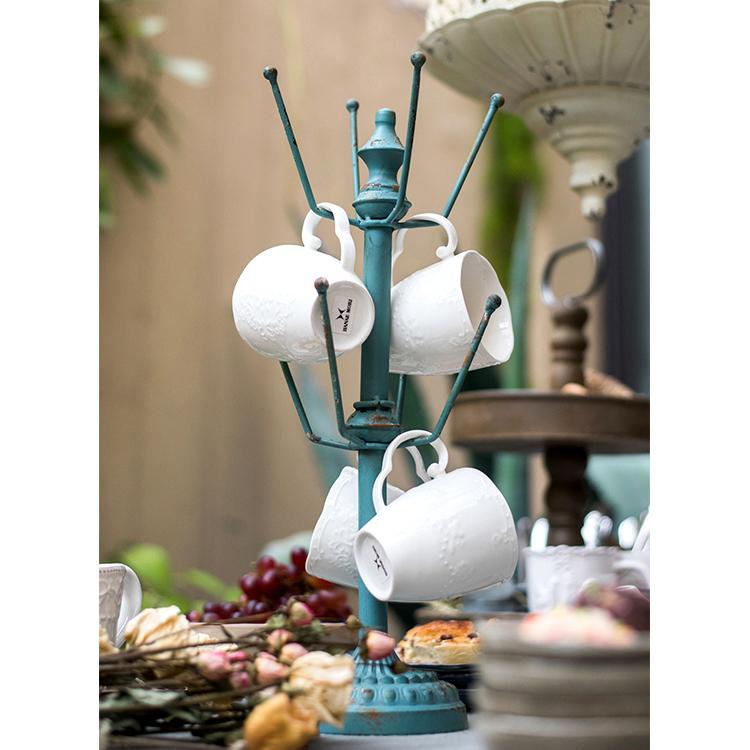Blue Metal Cup Holder & Planter Stand