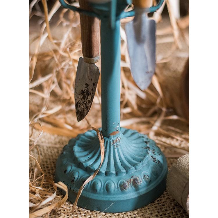 Blue Metal Cup Holder & Planter Stand