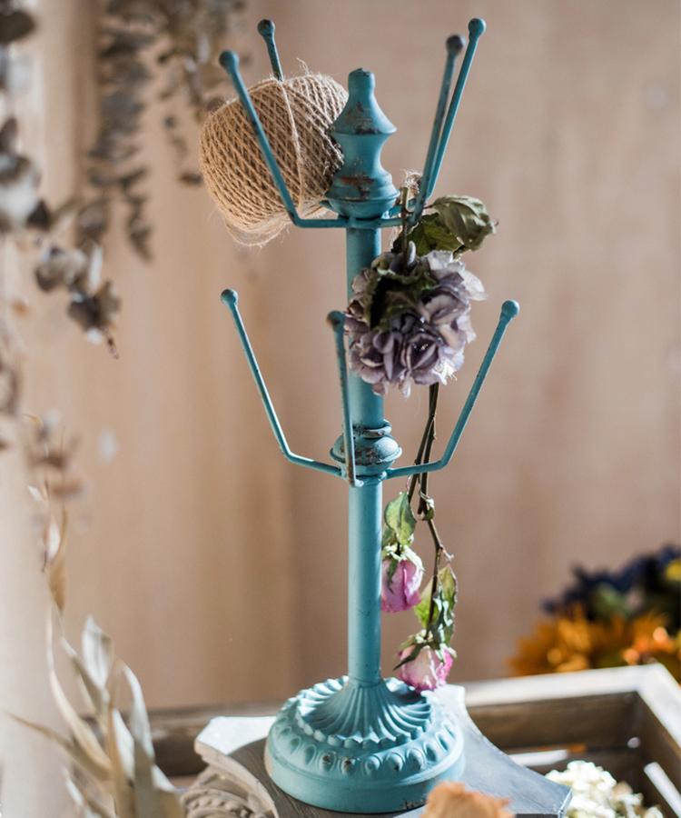 Blue Metal Cup Holder & Planter Stand