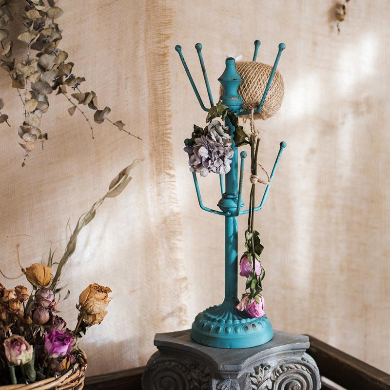 Blue Metal Cup Holder & Planter Stand