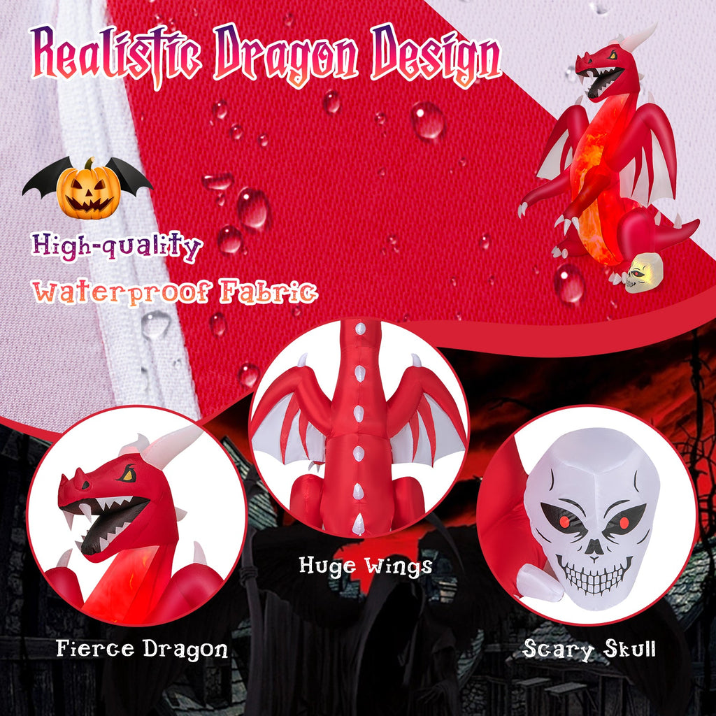 Light-Up Red Dragon Halloween Inflatable