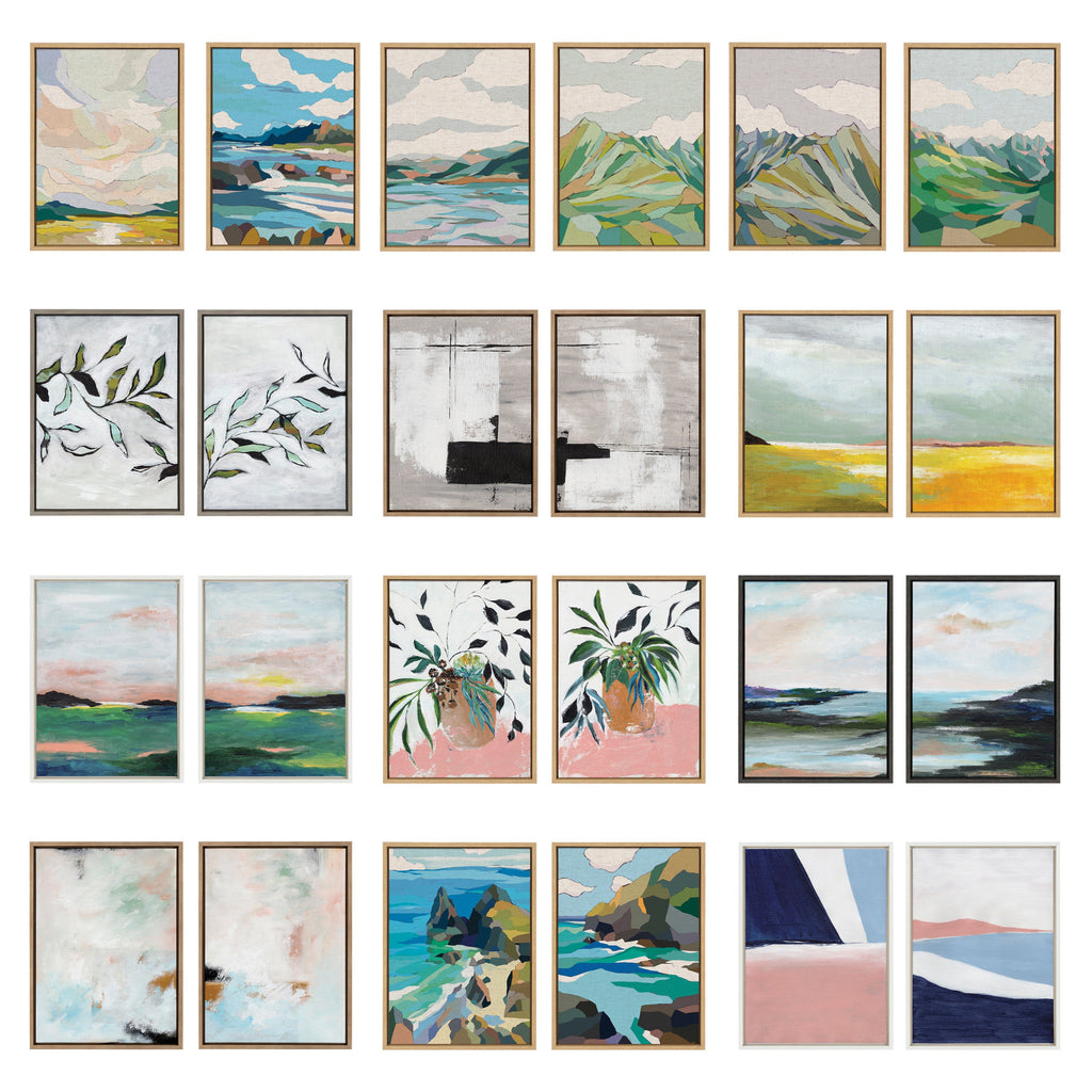 Sylvie Coast and Phi Phi on Neutral Linen Framed Canvas Art Set by Nikita Jariwala