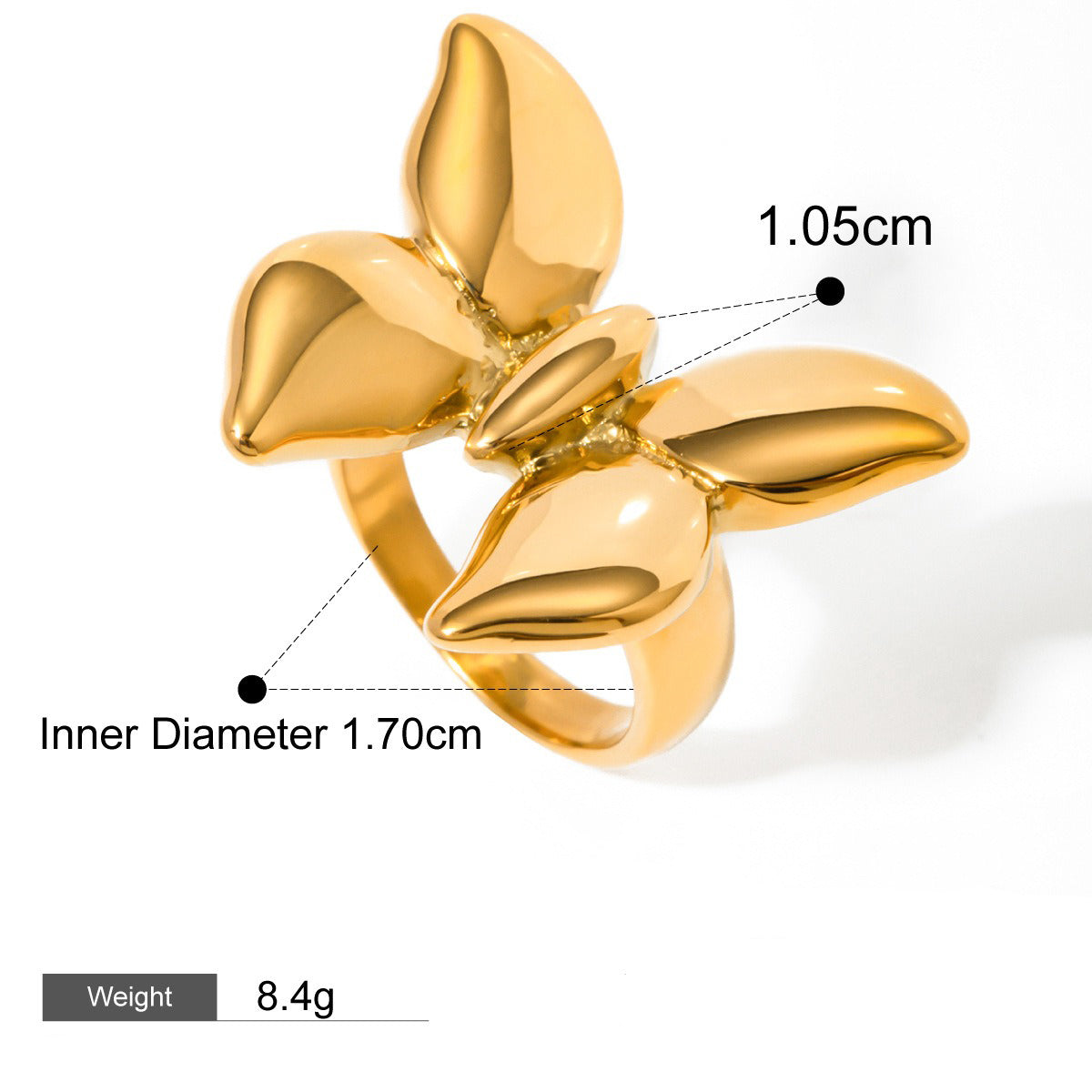 18K Gold Butterfly Ring