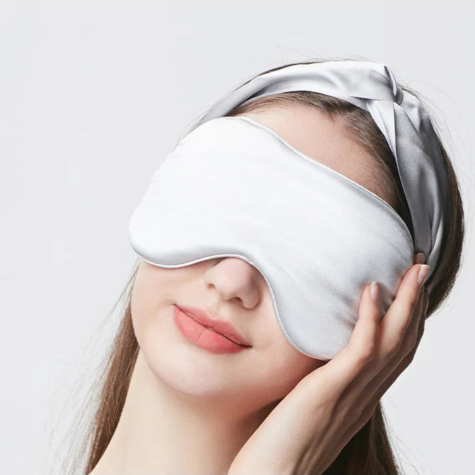22 Momme 100% Mulberry Silk Sleep Set – Eye Mask, Headband & Scrunchie, Light-Blocking