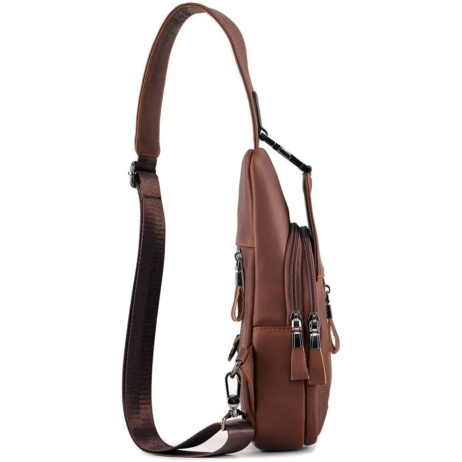 Men's Genuine Leather Sling Bag – Slim Professional Carry