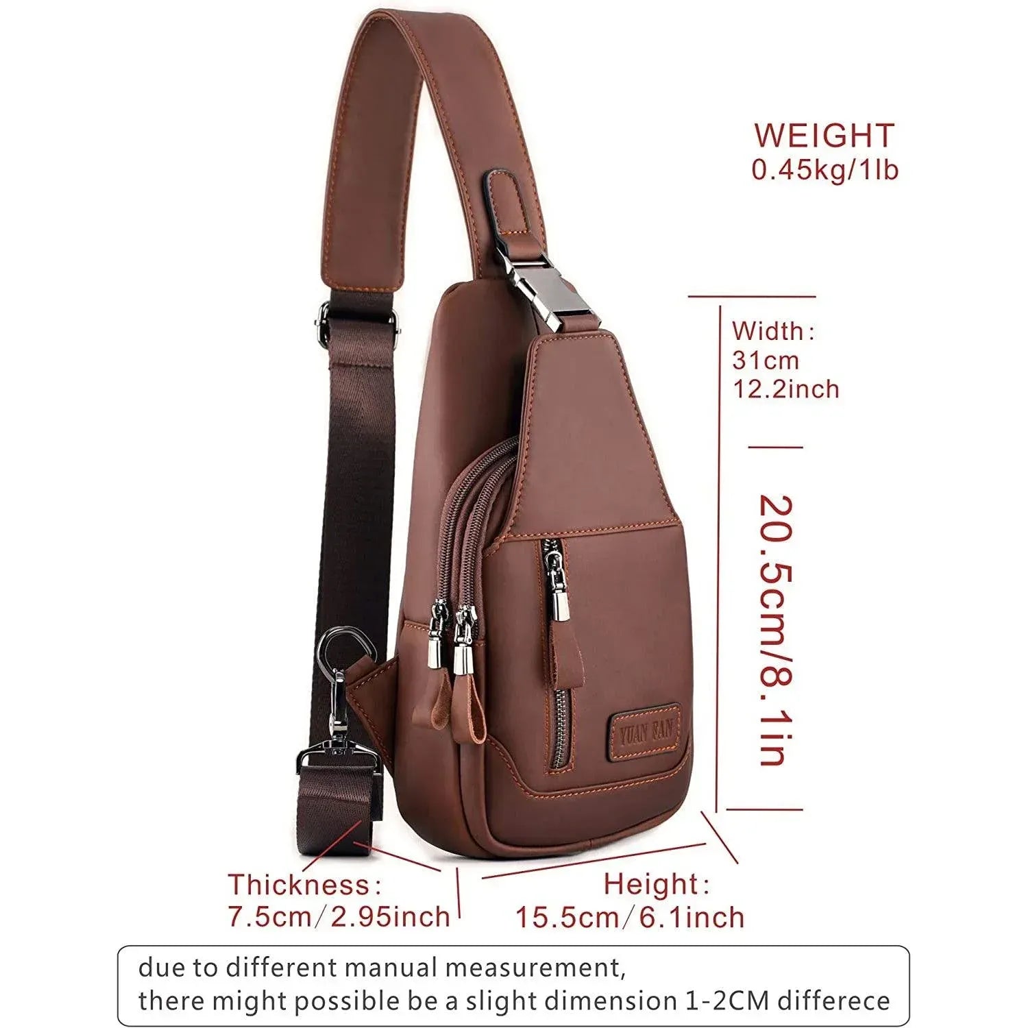 Men's Genuine Leather Sling Bag – Slim Professional Carry