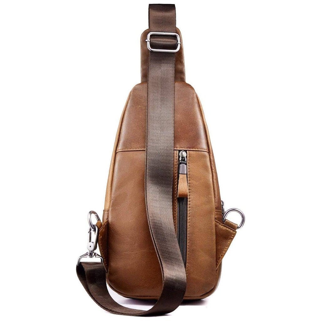 Men's Genuine Leather Sling Bag – Slim Professional Carry
