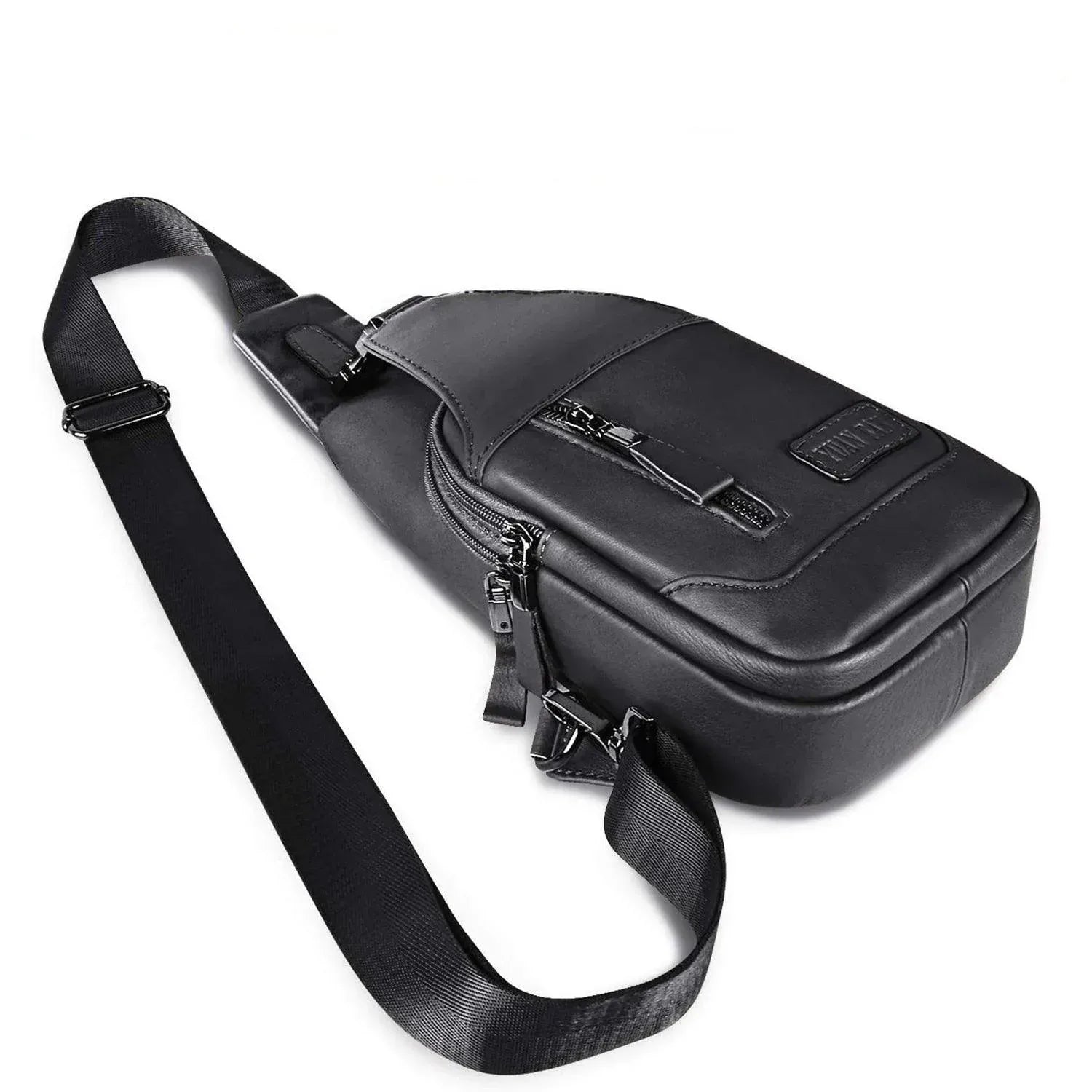 Men's Genuine Leather Sling Bag – Slim Professional Carry