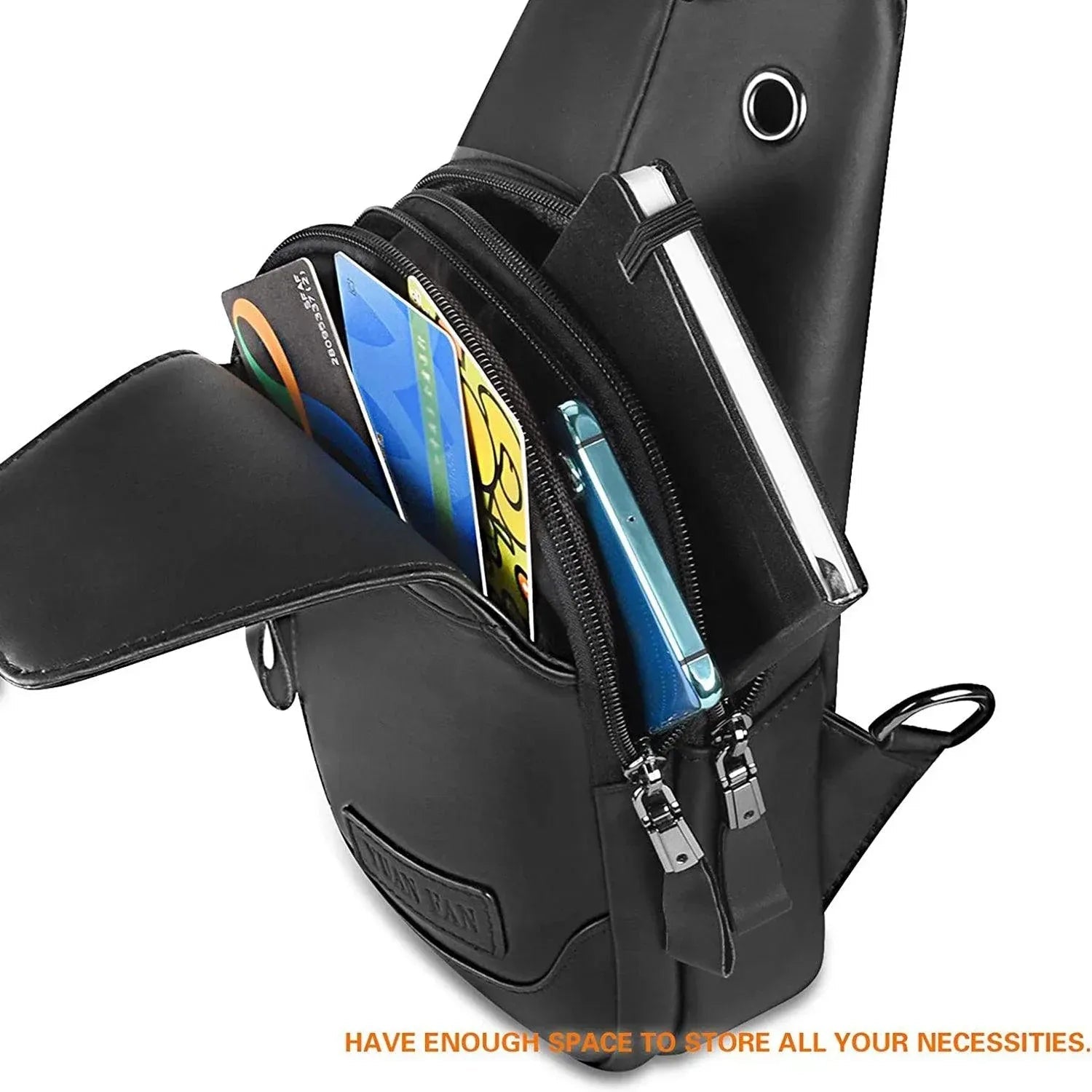 Men's Genuine Leather Sling Bag – Slim Professional Carry