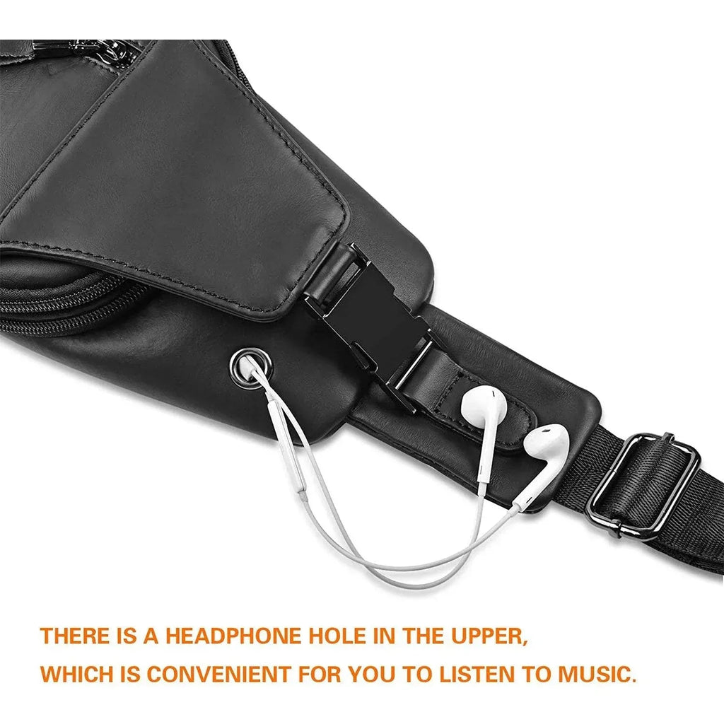 Men's Genuine Leather Sling Bag – Slim Professional Carry