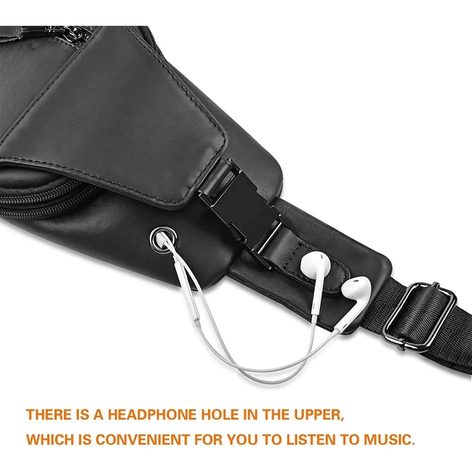 Men's Genuine Leather Sling Bag – Slim Professional Carry