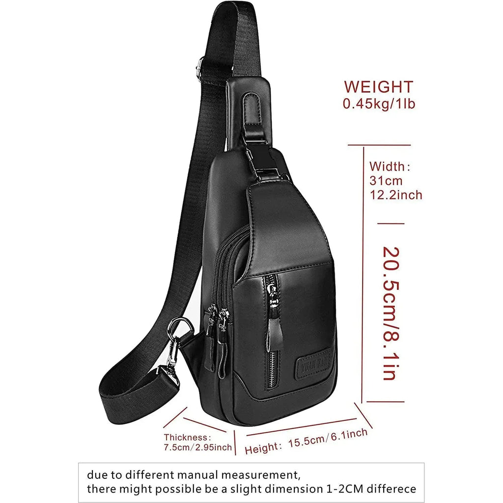 Men's Genuine Leather Sling Bag – Slim Professional Carry