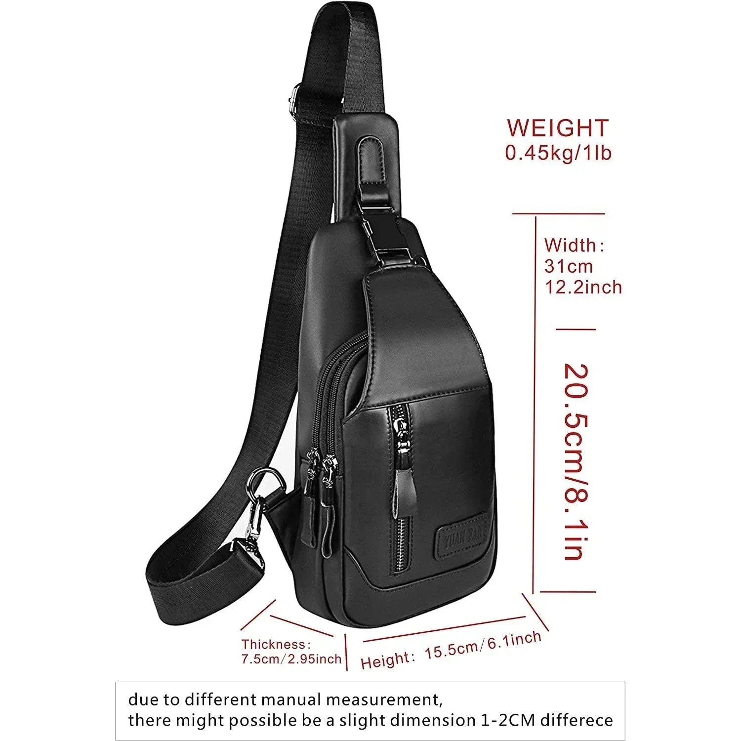 Men's Genuine Leather Sling Bag – Slim Professional Carry