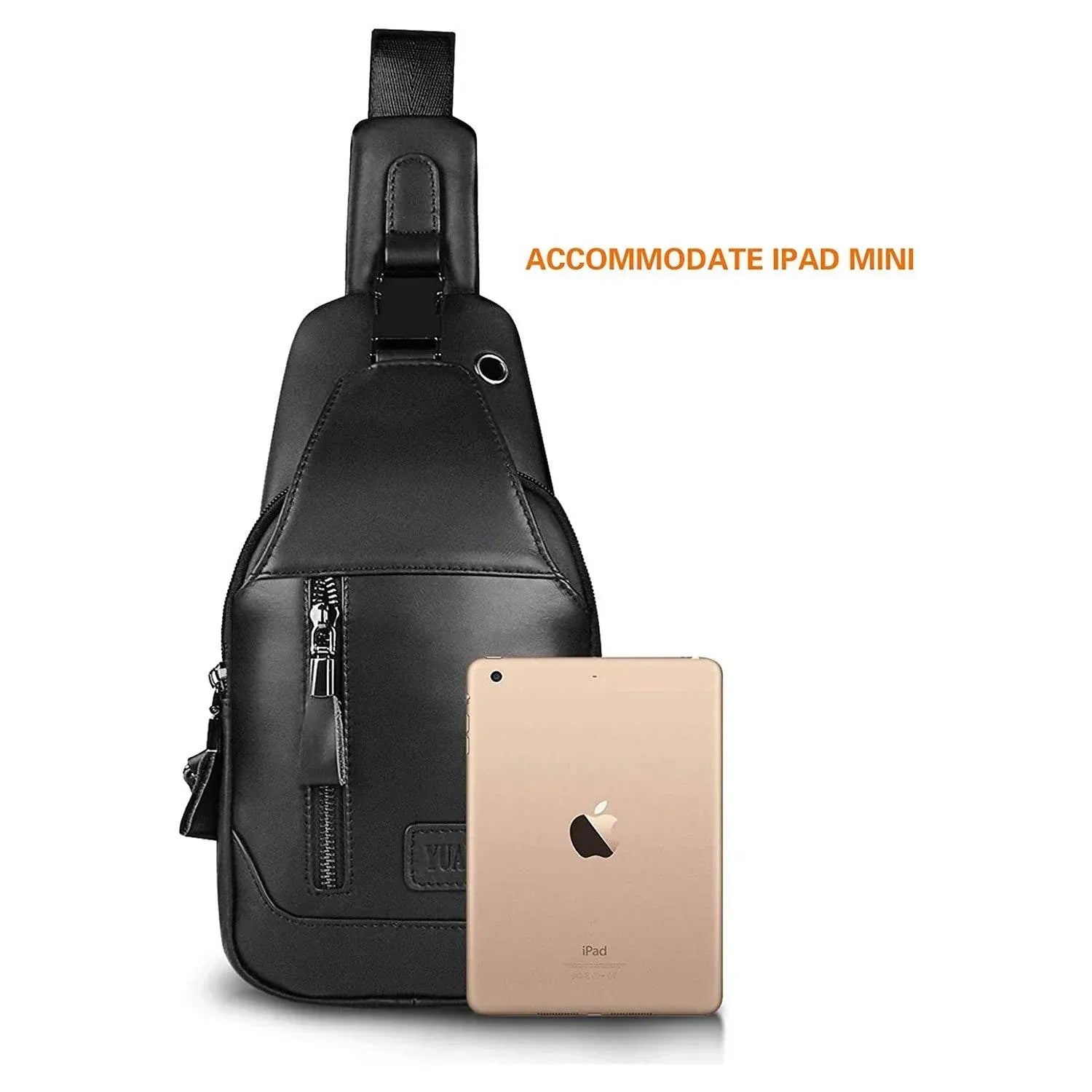 Men's Genuine Leather Sling Bag – Slim Professional Carry