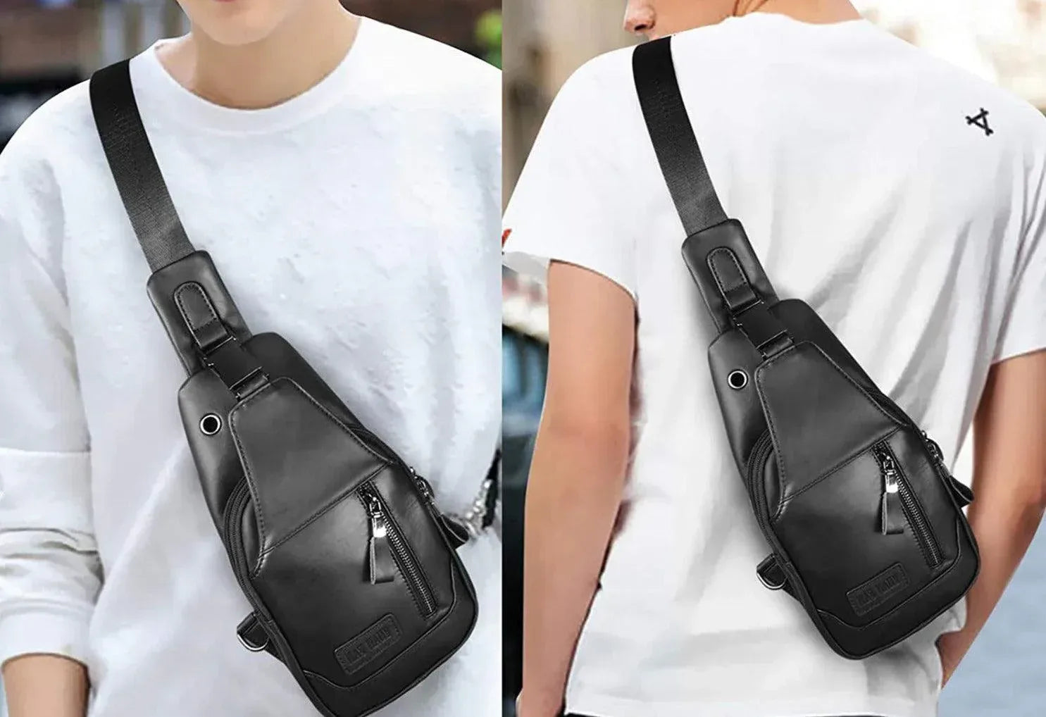 Men's Genuine Leather Sling Bag – Slim Professional Carry