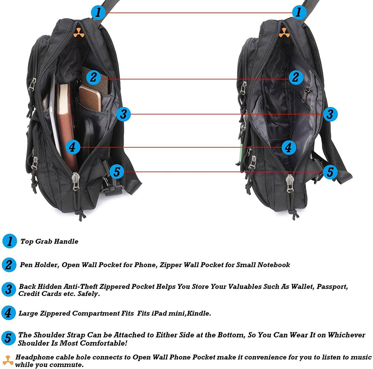 Men's Nylon Sling Bag – Ultralight Urban Carry