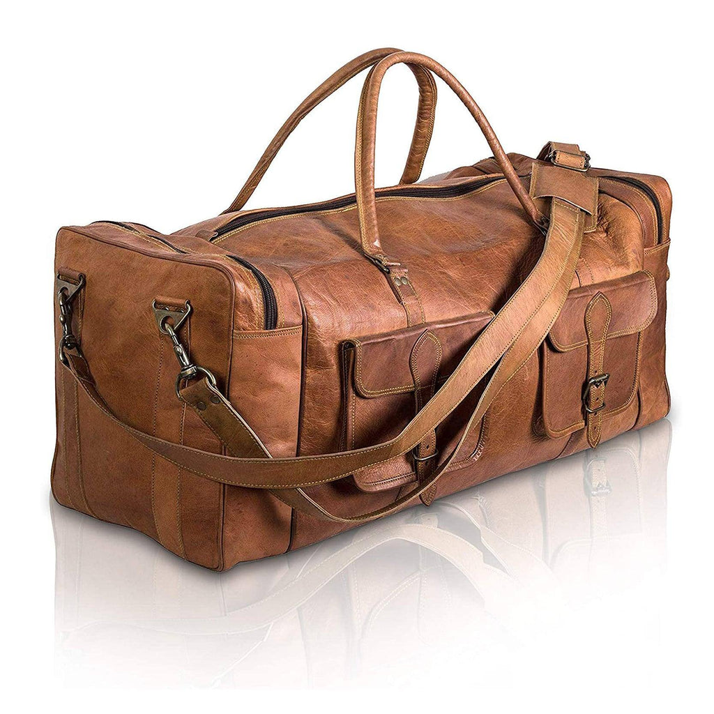 Men's Full-Grain Leather Duffel Bag – Structured Travel Carry
