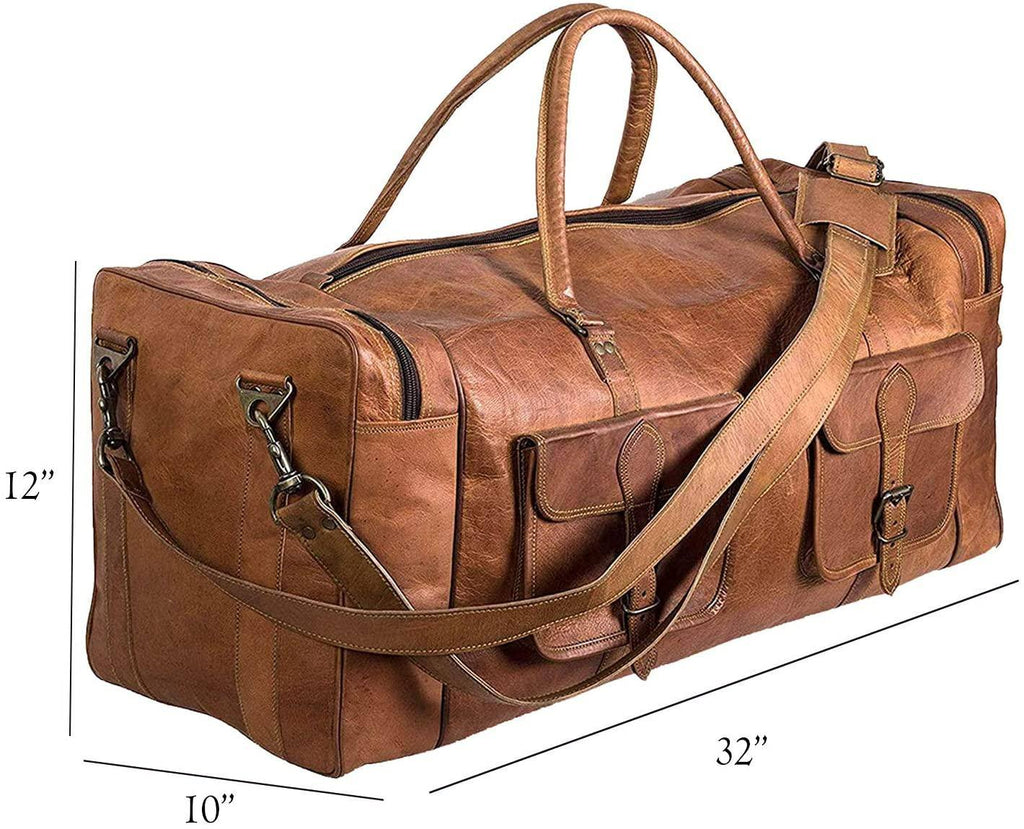 Men's Full-Grain Leather Duffel Bag – Structured Travel Carry