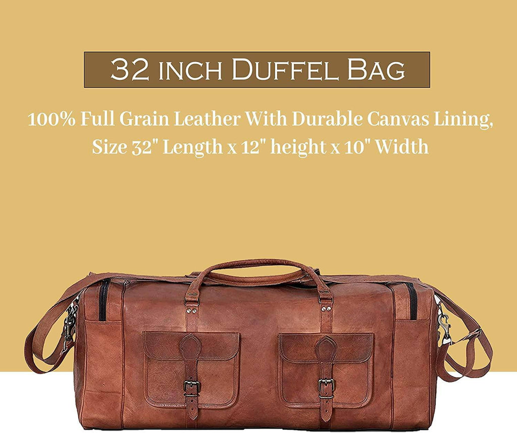 Men's Full-Grain Leather Duffel Bag – Structured Travel Carry