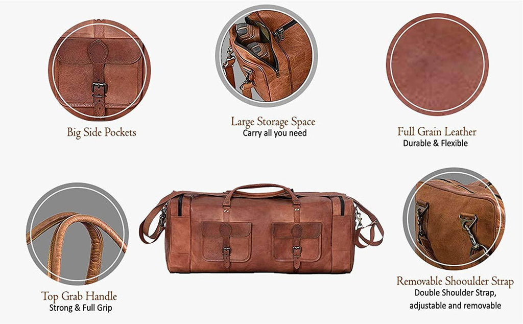 Men's Full-Grain Leather Duffel Bag – Structured Travel Carry