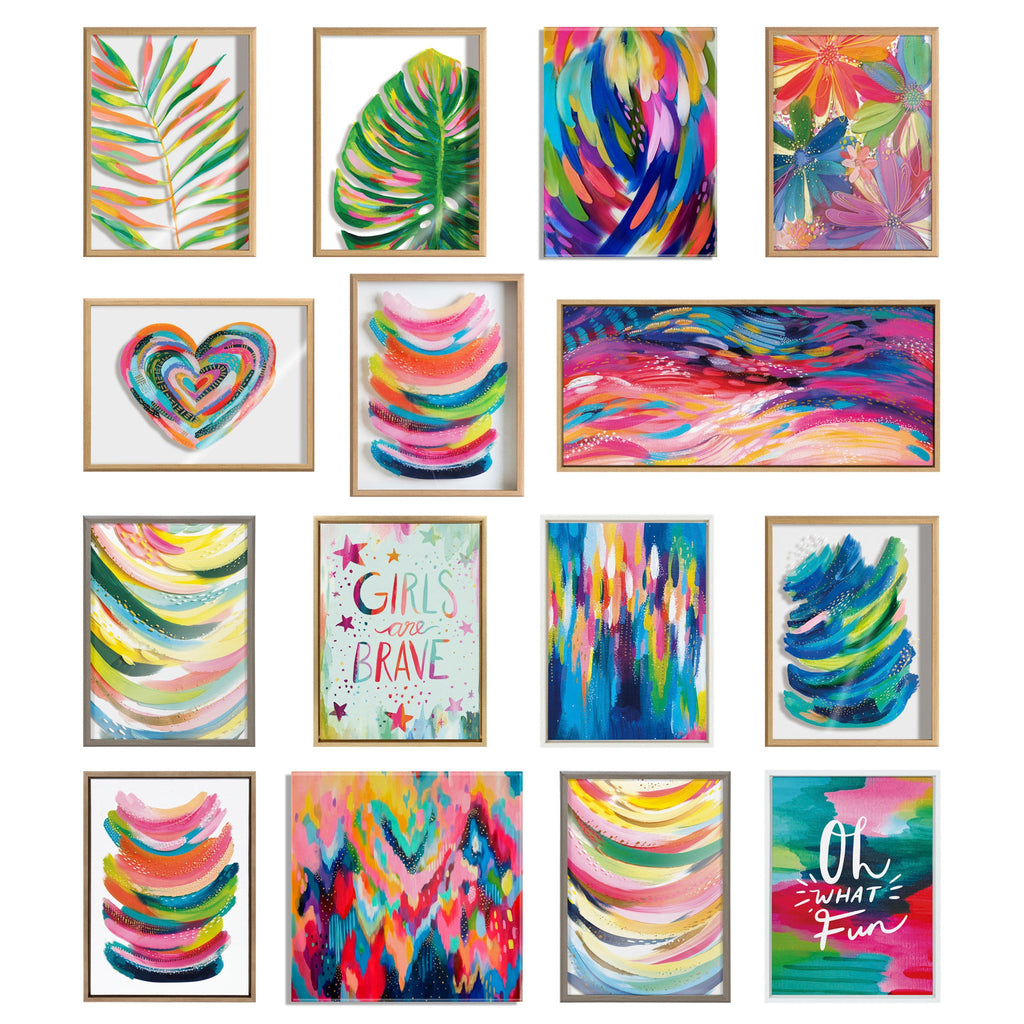 Sylvie Monstera Framed Canvas Art Set – EV Monstera, 582 Monstera & Monstera Leaves
