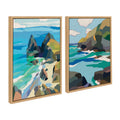 Sylvie Coast and Phi Phi on Neutral Linen Framed Canvas Art Set by Nikita Jariwala
