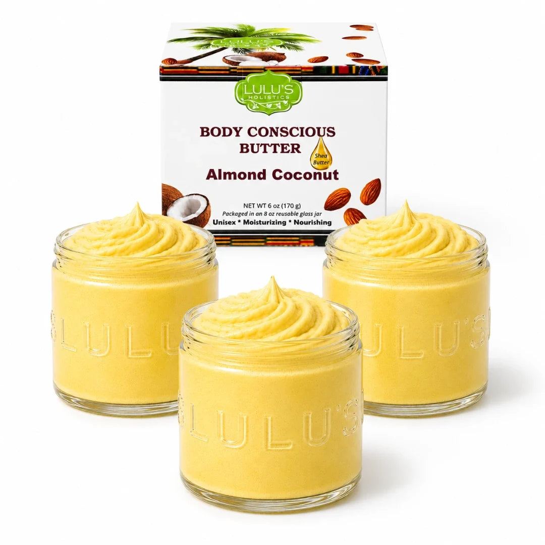 Almond Coconut Glowing Whipped Body Butter with Raw African Yellow Shea Base