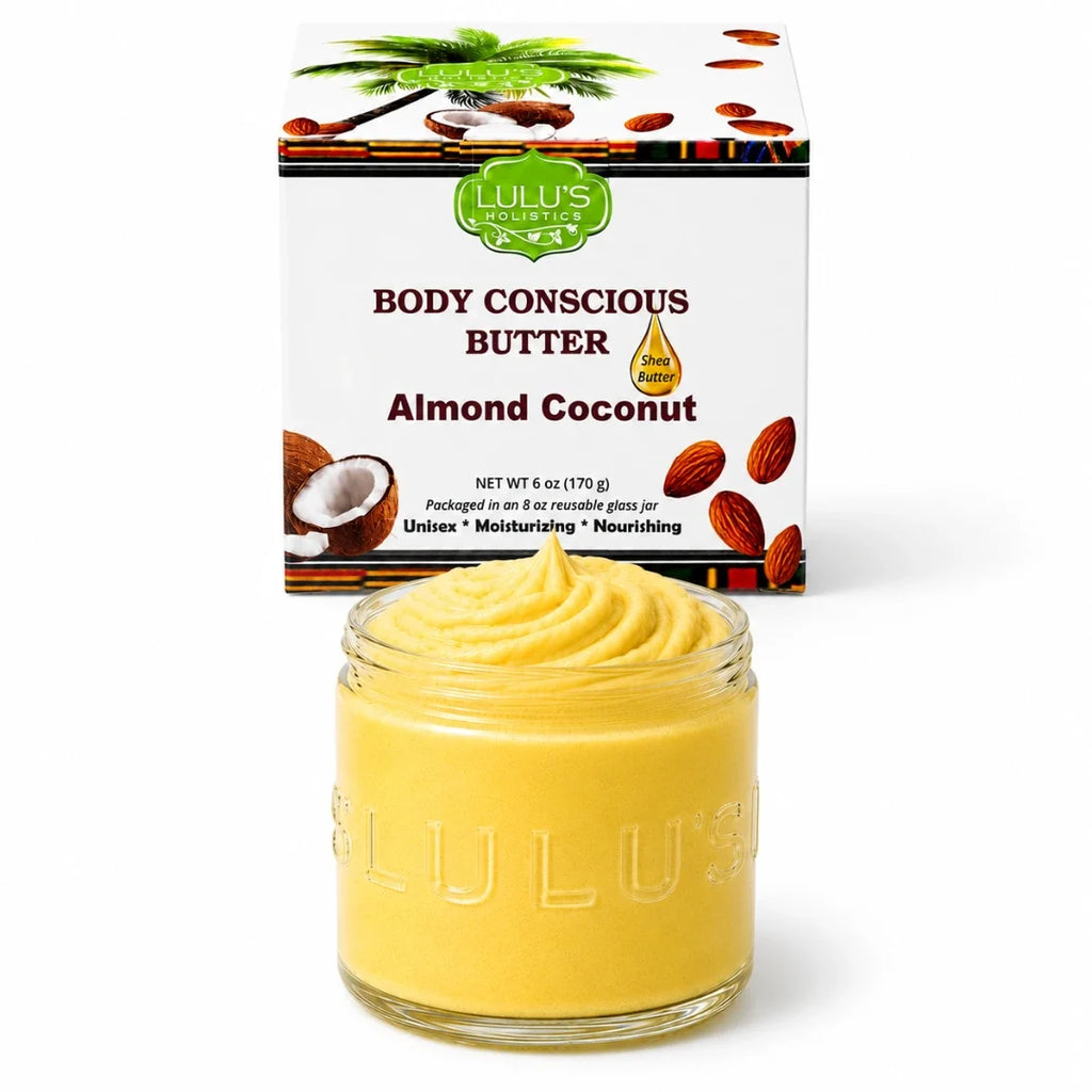 Almond Coconut Glowing Whipped Body Butter with Raw African Yellow Shea Base